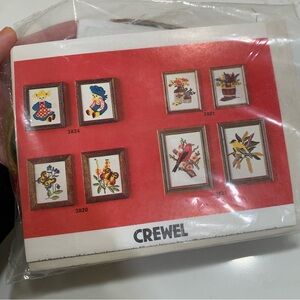 Vtg 70s Crewel Embroidery Kit No. 3821 (NEW) Gold finch & Scarlet Tanager Birds